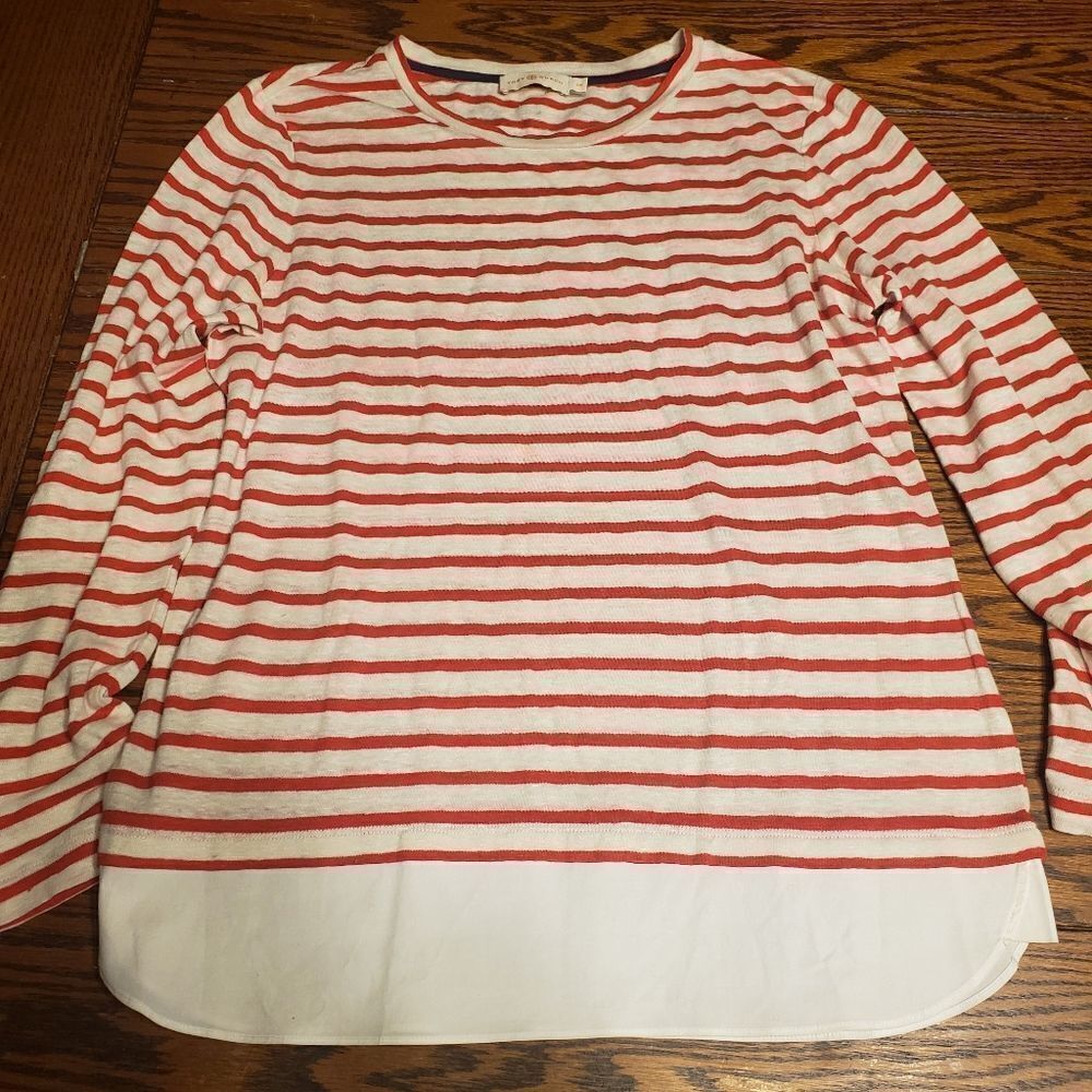 Tory Burch striped linen jerset tshirt red&white s - Picture 3 of 6